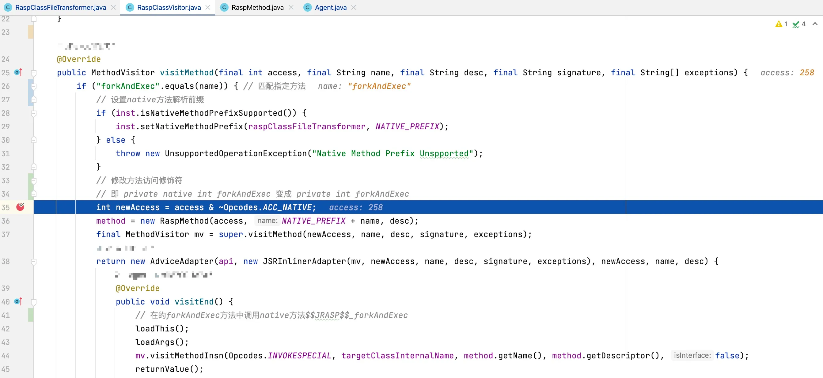 Figure 6-4 Adding breakpoints at the visitMethod method